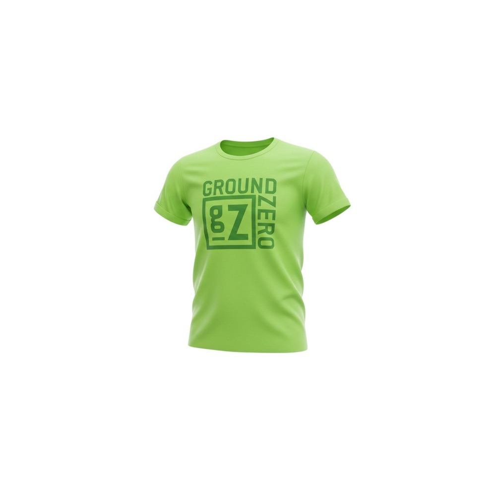 Ground Zero Graphic T-Shirt Mens Small Neon Green Short Sleeve Cotton Tee